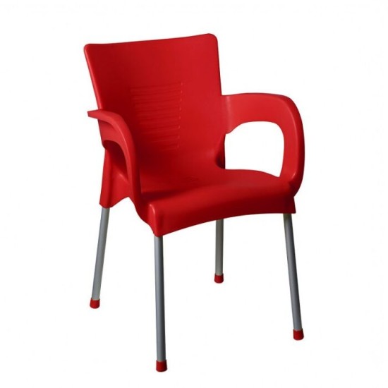 Ayder (UĞUR) Sandalye %100 Bahçe Balkon Sandalyesi Kırmızı