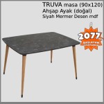 TRUVA Masa (Siyah) 90x120 Ahşap Ayaklı