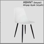 Abant (BEYAZ) , Ahşap Siyah Ayaklı