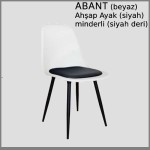 Abant (BEYAZ) ,Minderli (DERİ) ,Ahşap Siyah Ayaklı