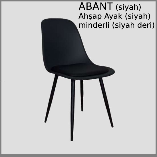 Abant (SİYAH) ,Minderli (DERİ) ,Ahşap Siyah Ayaklı