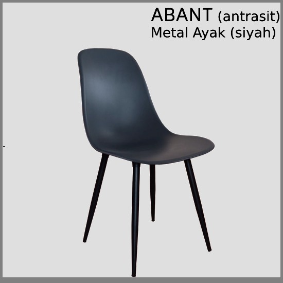 Abant (ANTRASİT) , Metal Siyah Ayaklı