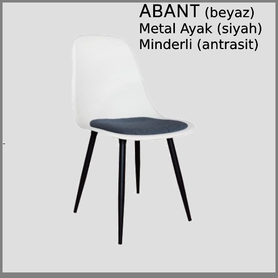 Abant (BEYAZ) ,Minderli (ANTRASİT) ,Metal Siyah Ayaklı