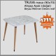 TRUVA Masa (BEYAZ) 70x90 Ahşap Ayaklı