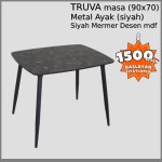 TRUVA Masa (Siyah) 70x90 Metal Ayaklı