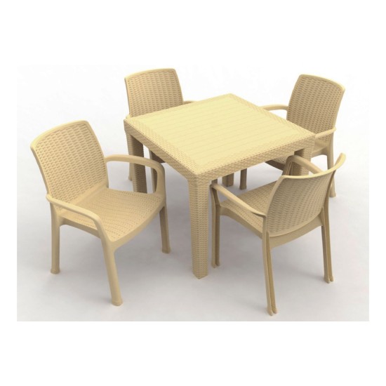 Bahar Bahçe Efes 4 Sandalye 1 Masa 80×80 Cm Orijinal Takım
