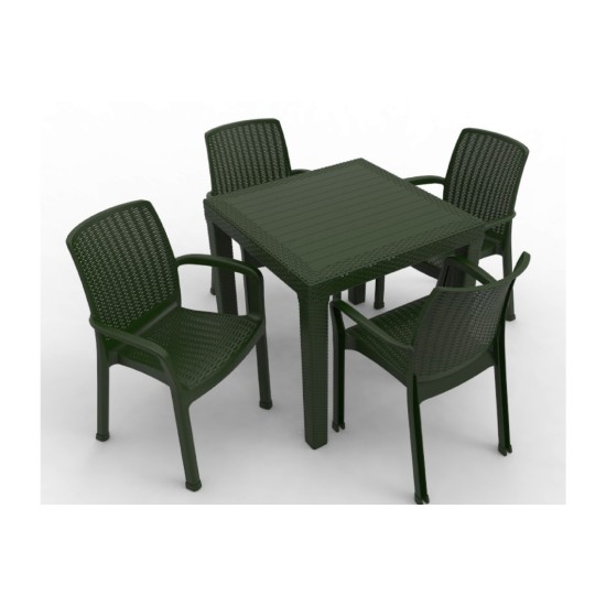  Bahar Bahçe Efes 4 Sandalye 1 Masa 80×80 Cm Ekonomik Takım