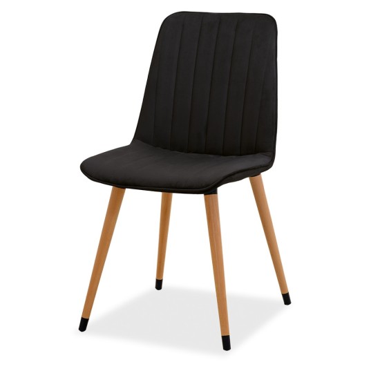 Estelia Kapadokya Baby Face Döşemeli Doğal Ahşap Ayaklı Sandalye