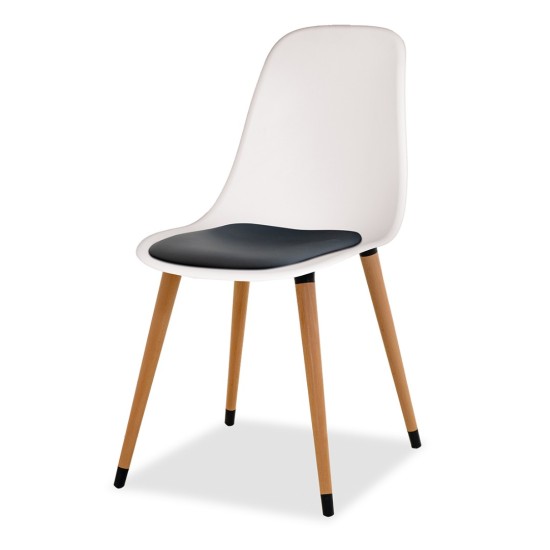 Estelia Abant Doğal Ahşap Ayaklı Minderli Sandalye