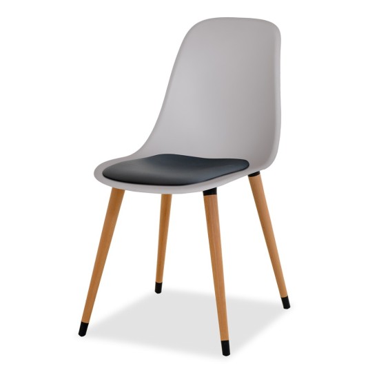 Estelia Abant Doğal Ahşap Ayaklı Minderli Sandalye