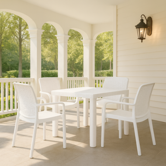 Bahar Bahçe Efes 4 Sandalye 1 Masa 80×80 Cm Orijinal Takım