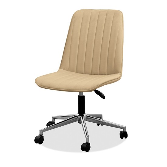 Estelia Kapadokya Baby Face Döşemeli Krom Ayaklı Çalışma Sandalyesi