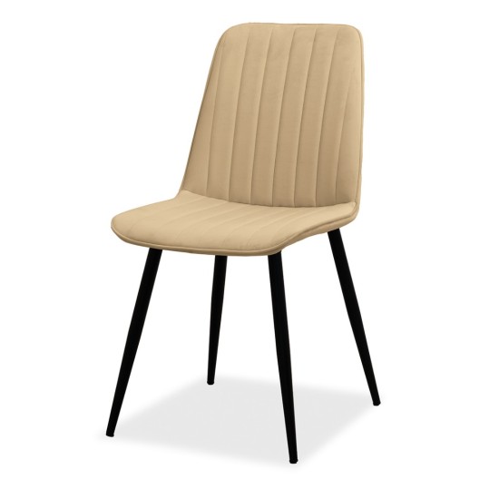 Estelia Kapadokya Baby Face Döşemeli Siyah Metal Ayaklı Sandalye