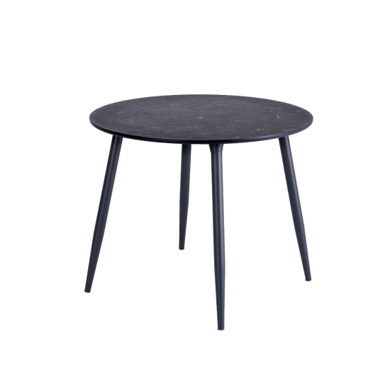 Estelia Truva Q90 Cm Siyah Metal Ayaklı Masa