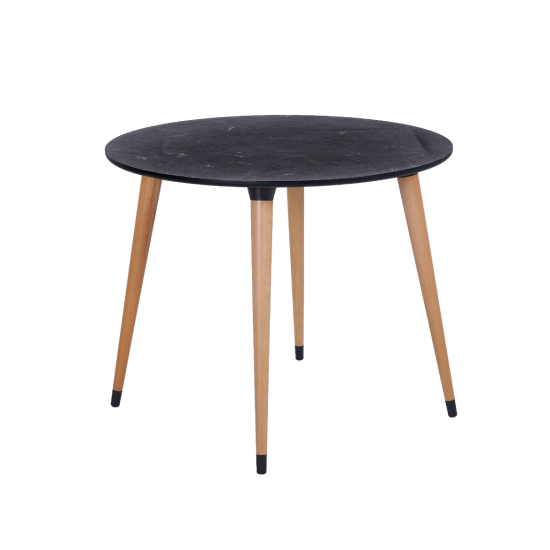 Estelia Truva Q90 Cm Doğal Ahşap Ayaklı Masa