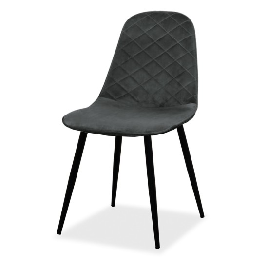 Estelia Truva Baby Face Döşemeli Siyah Metal Ayaklı Sandalye