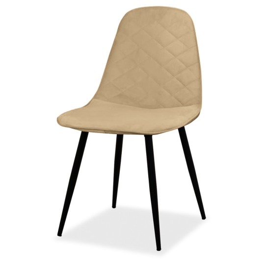 Estelia Truva Baby Face Döşemeli Siyah Metal Ayaklı Sandalye