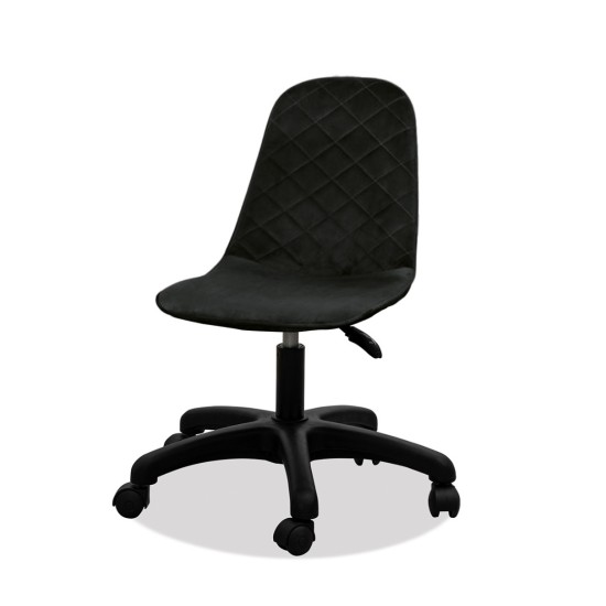 Estelia Truva Baby Face Döşemeli Siyah Plastik Ayaklı Çalışma Sandalyesi