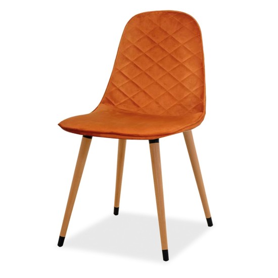 Estelia Truva Baby Face Döşemeli Doğal Ahşap Ayaklı Sandalye