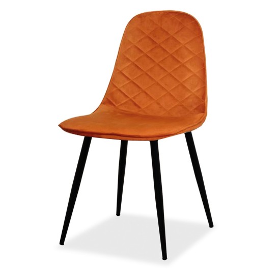 Estelia Truva Baby Face Döşemeli Siyah Metal Ayaklı Sandalye