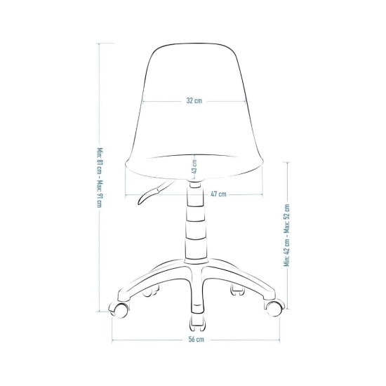 Estelia Truva Baby Face Döşemeli Krom Ayaklı Çalışma Sandalyesi